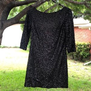 Black sequin backless dress